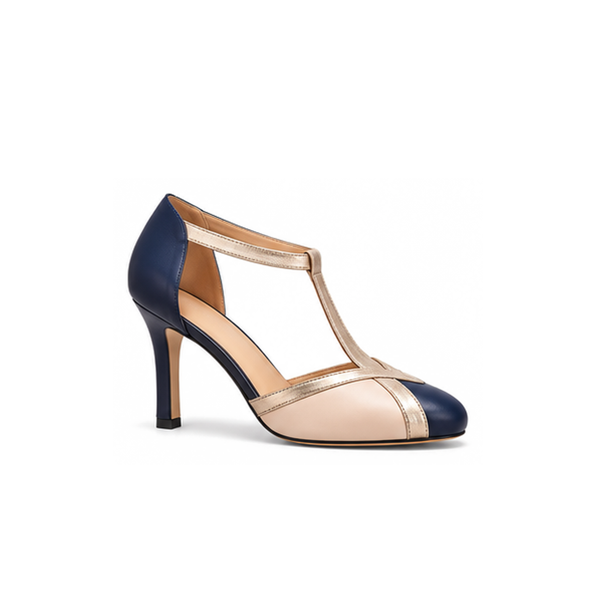 Hayley | Retro Two-Tone T-Bar Heels
