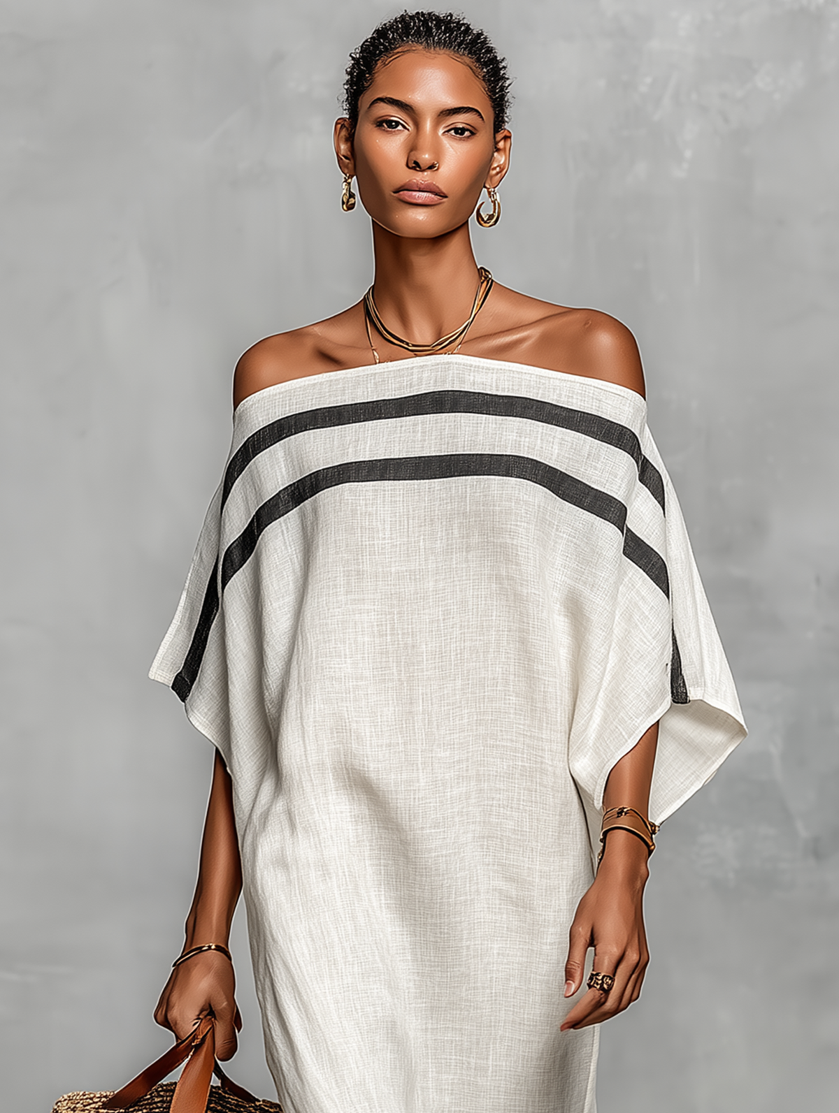 Viola - Minimalist Maxi Dress with Off-Shoulder Straps