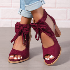 Chic Heel Sandals with Bow