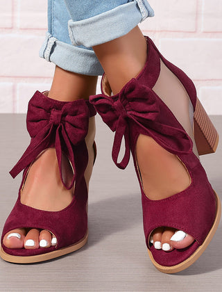 Chic Heel Sandals with Bow