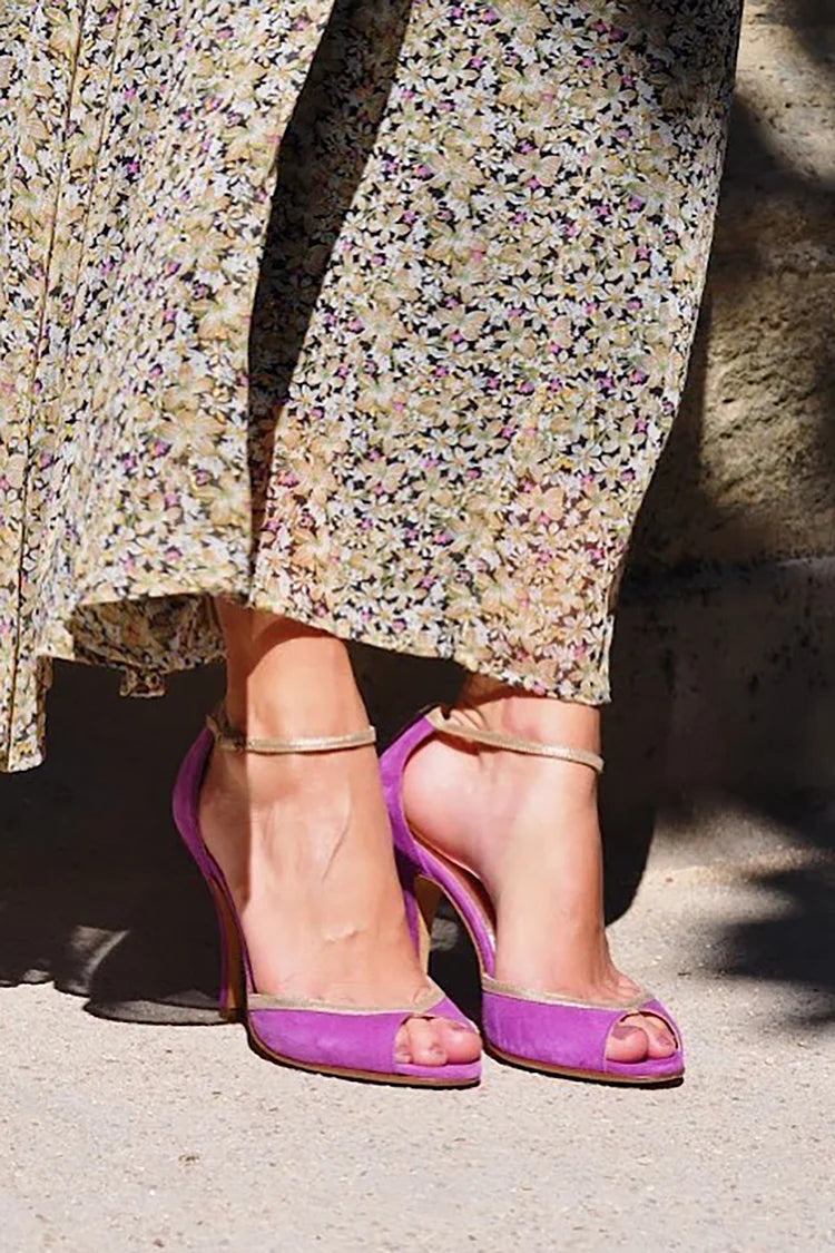 Sandals with High, Slim Heel