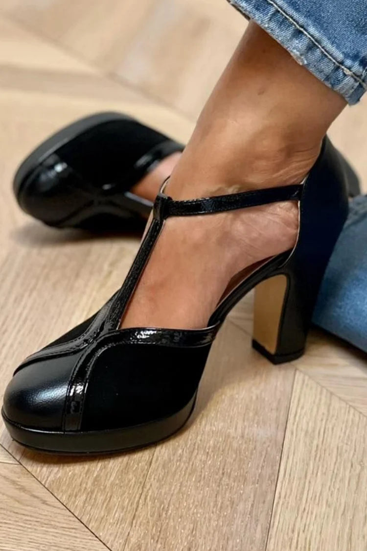 Platform Pumps with T-Strap