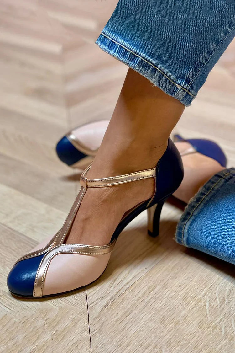 Hayley | Retro Two-Tone T-Bar Heels