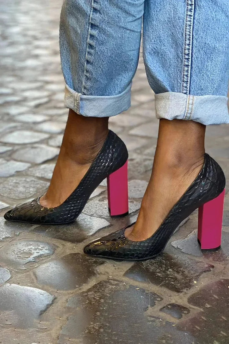 Pumps with Neon-Coloured Heels