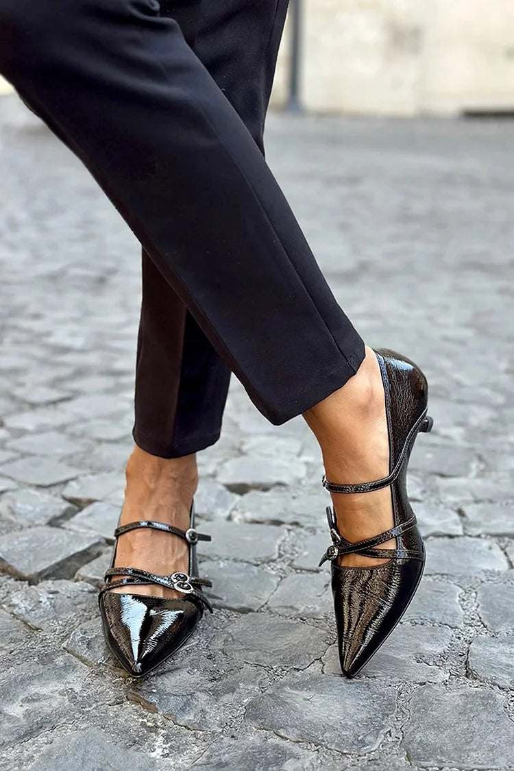 Pointed Heels with Double Strap