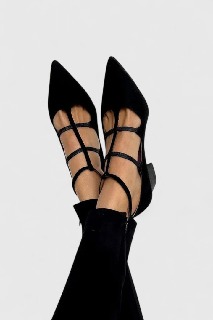 Sarah | Strappy Pointed Block Heels