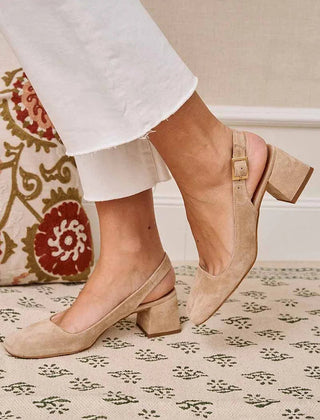 Essential Block Heel Slingbacks with Square Toe and Buckle