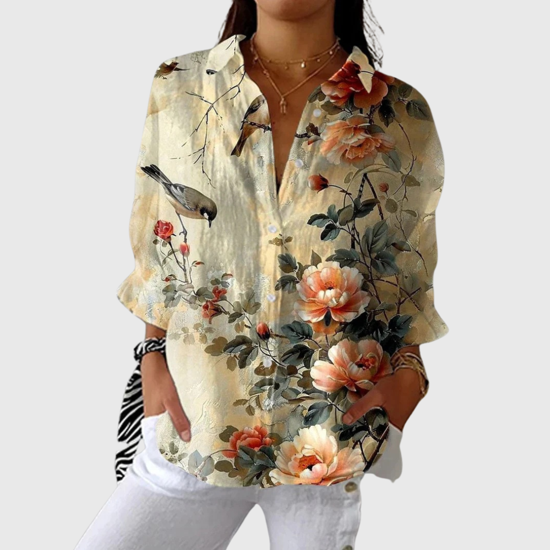 Eefje Colourful Blouse with Print