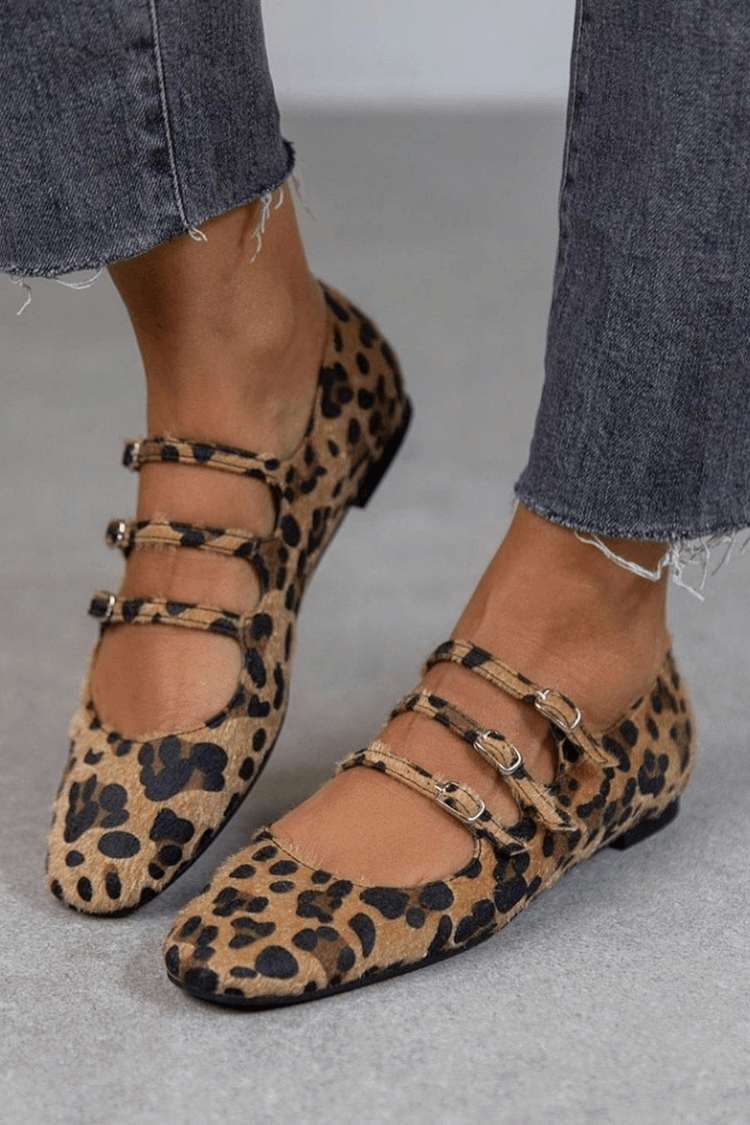Leopard Flats with Buckle