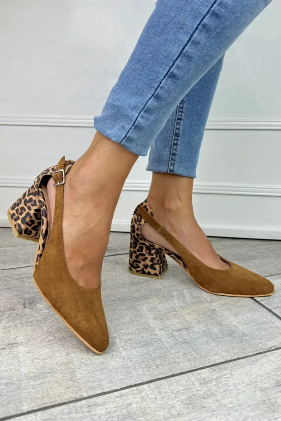 Mackenzie | Leopard Heel Slingback Pumps