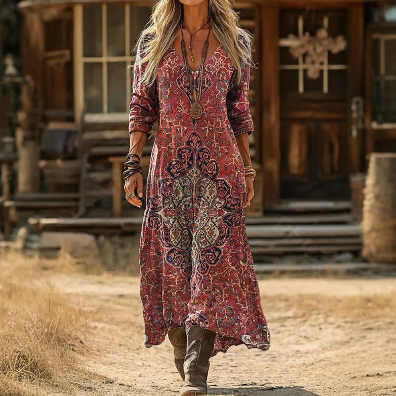 Odessa | Ornate Autumn Maxi Dress