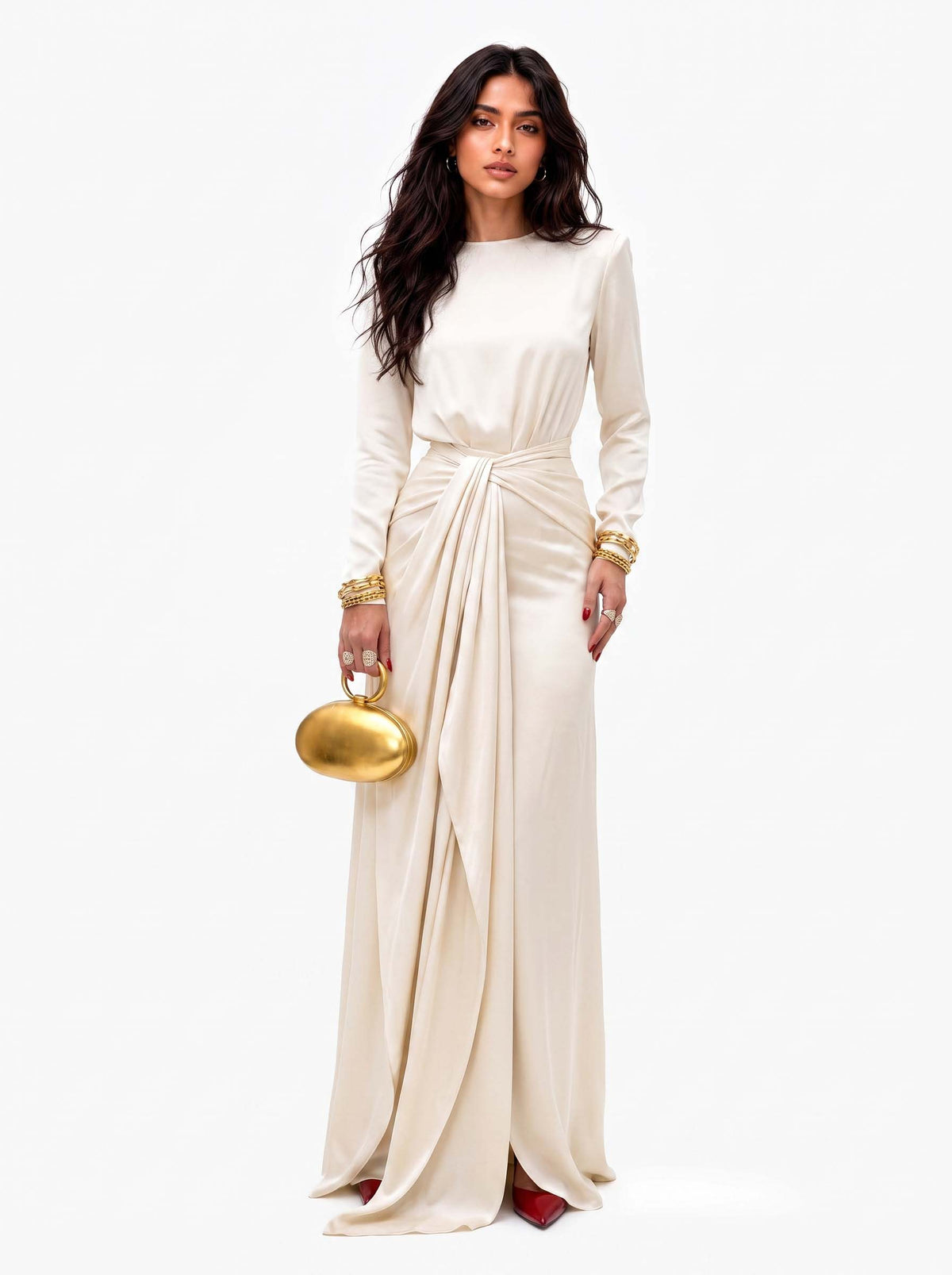 Elegant Draped Maxi Dress