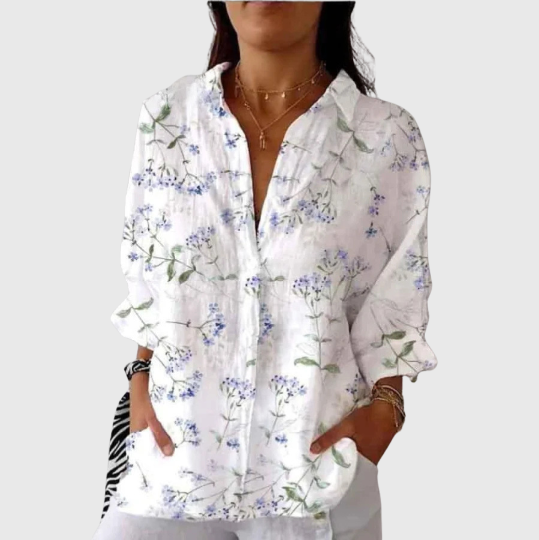 Tosca light blouse with colourful print
