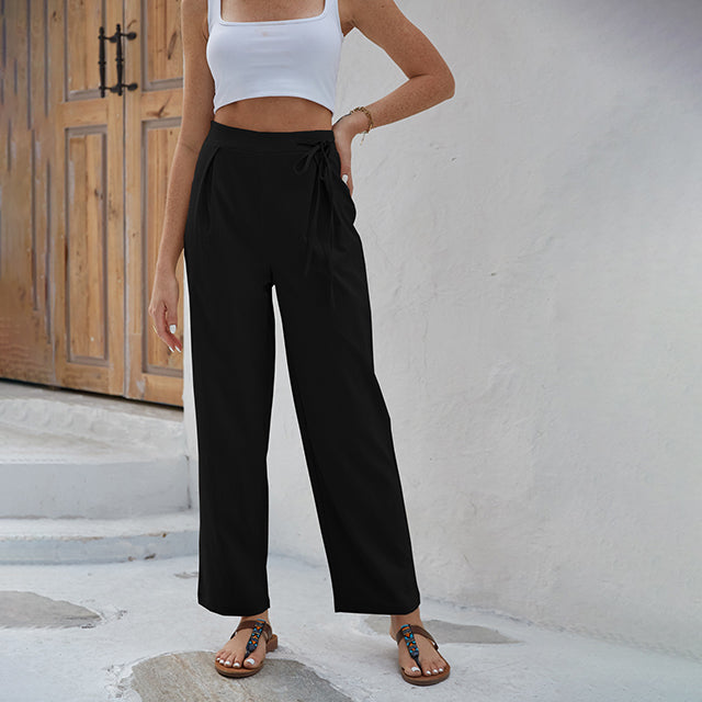 Sabby wide trousers with high knotted waist