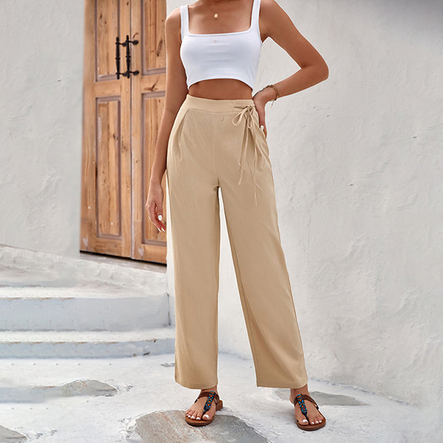 Sabby wide trousers with high knotted waist
