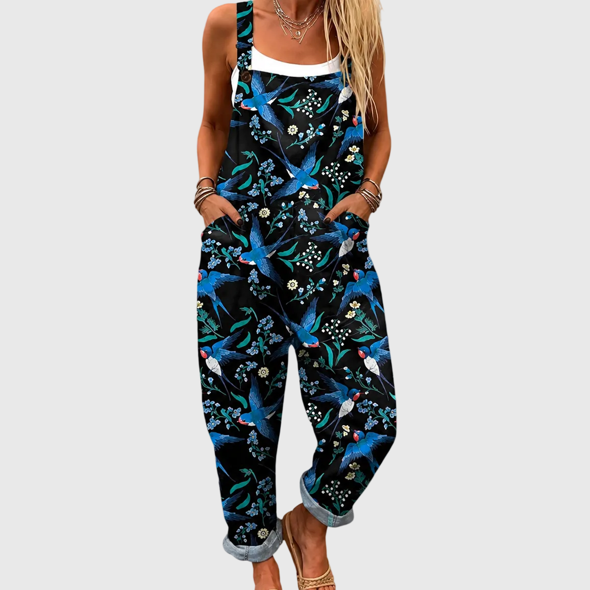 Comfortable Printed Dungarees
