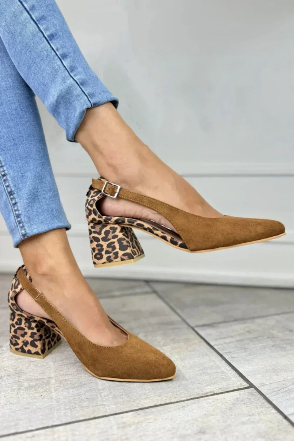 Mackenzie | Leopard Heel Slingback Pumps