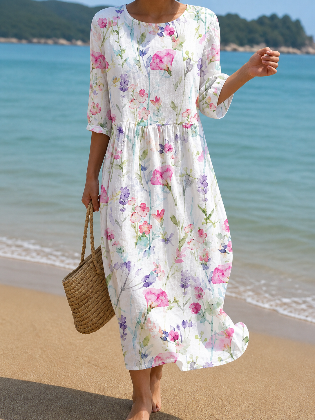 Women's Casual Dress with Floral Print