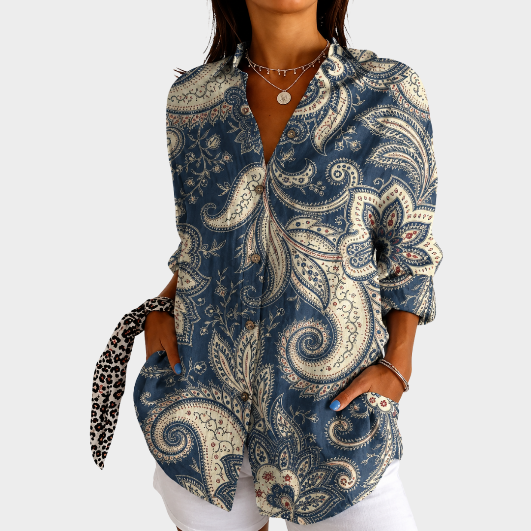 Jacqui | Lightweight and Colourful Blouse with Print