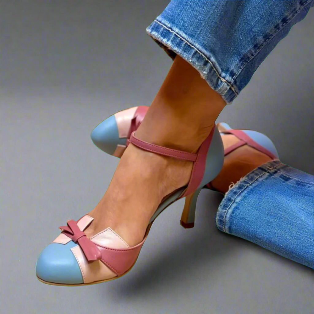 Zoey pastel-coloured heels with straps