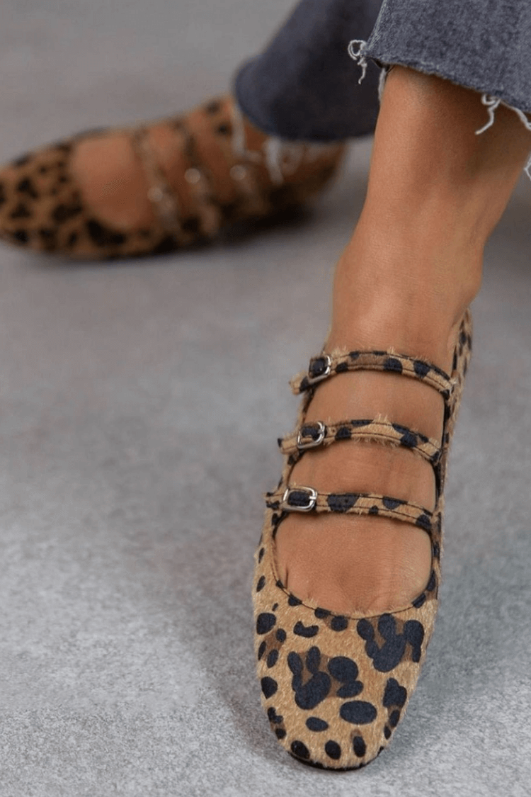 Leopard Flats with Buckle