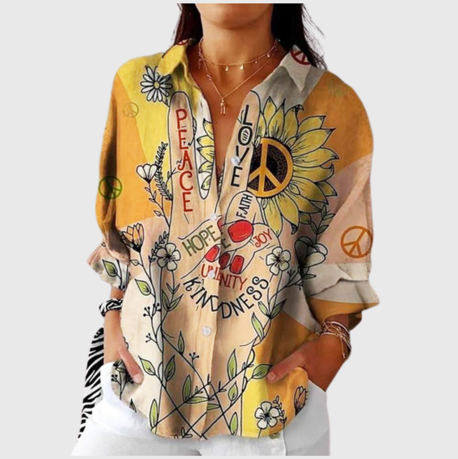 Guusje light blouse with colourful print