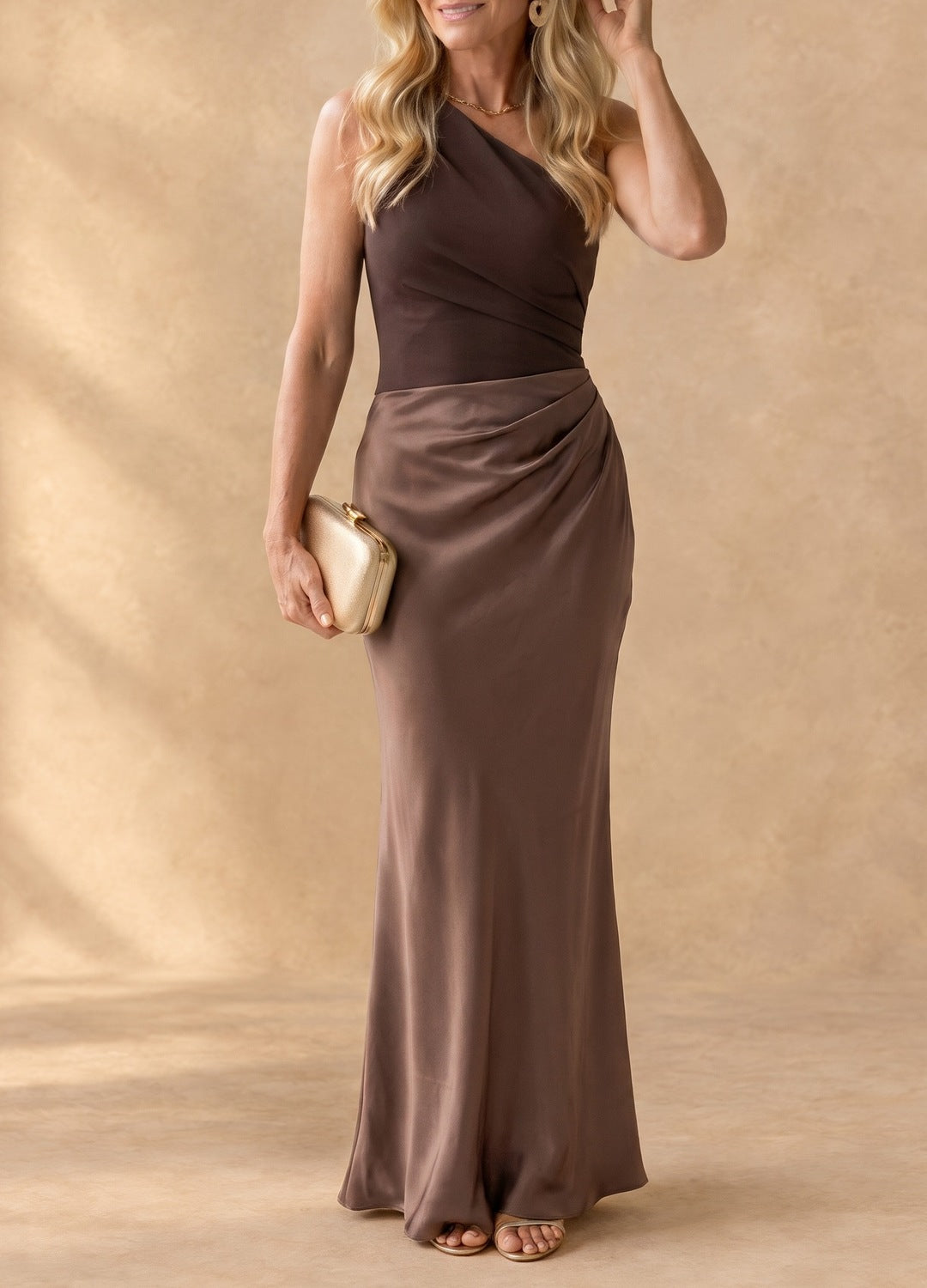 Kirsten | One-Shoulder Draped Maxi Dress