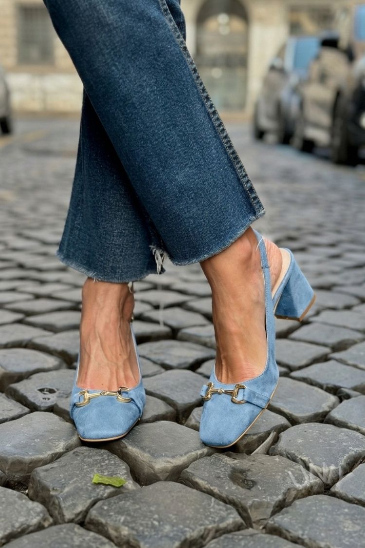 Olive Suede Block Heel Slingbacks