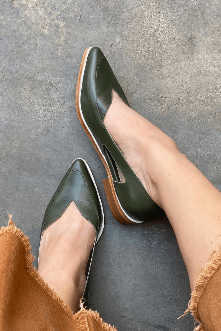 Casual Navy Blue Slip-On Cut-Out Ballerinas