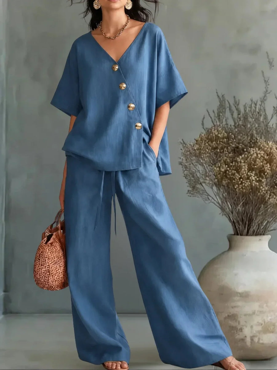 Celia Outfit with V-Neck and Buttons