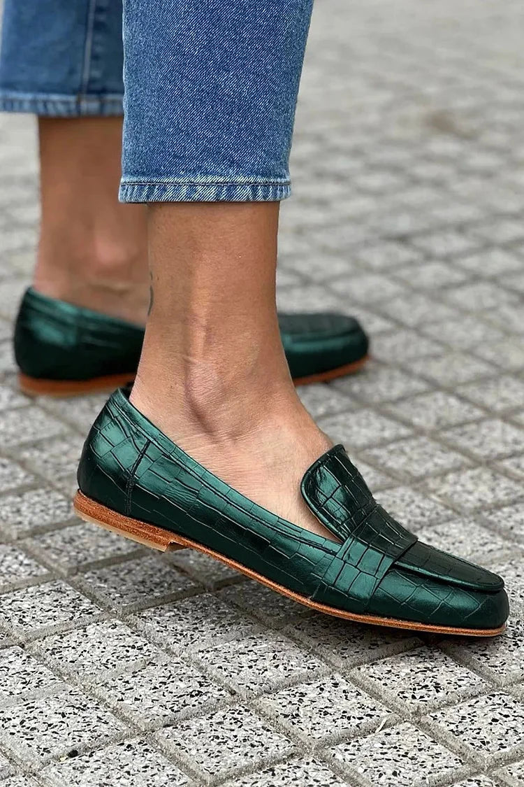 Loafer with Crocodile Texture