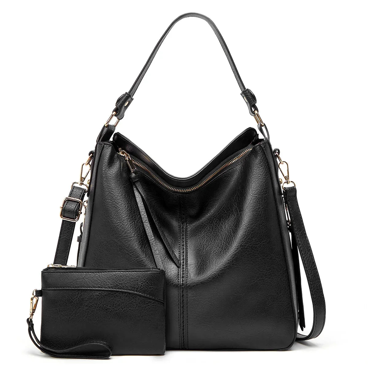 Luxury Soft-Touch Hobo Anti-Theft Handbag + FREE Pouch Wallet
