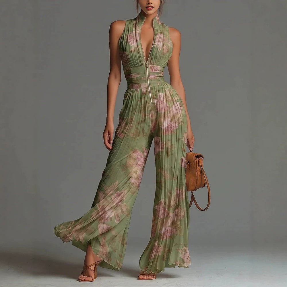 Sofia | Pleated Floral Jumpsuit for Women