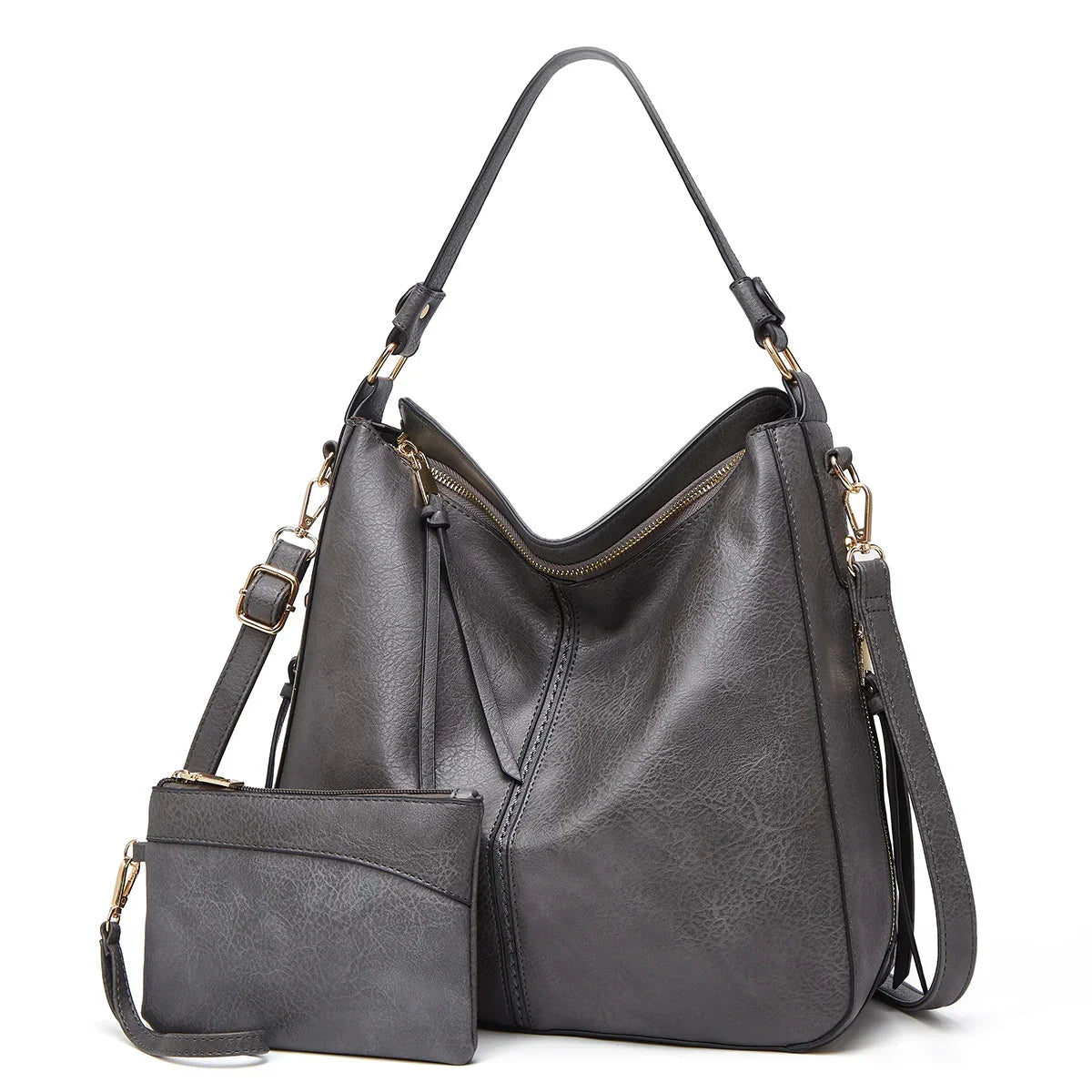 Luxury Soft-Touch Hobo Anti-Theft Handbag + FREE Pouch Wallet