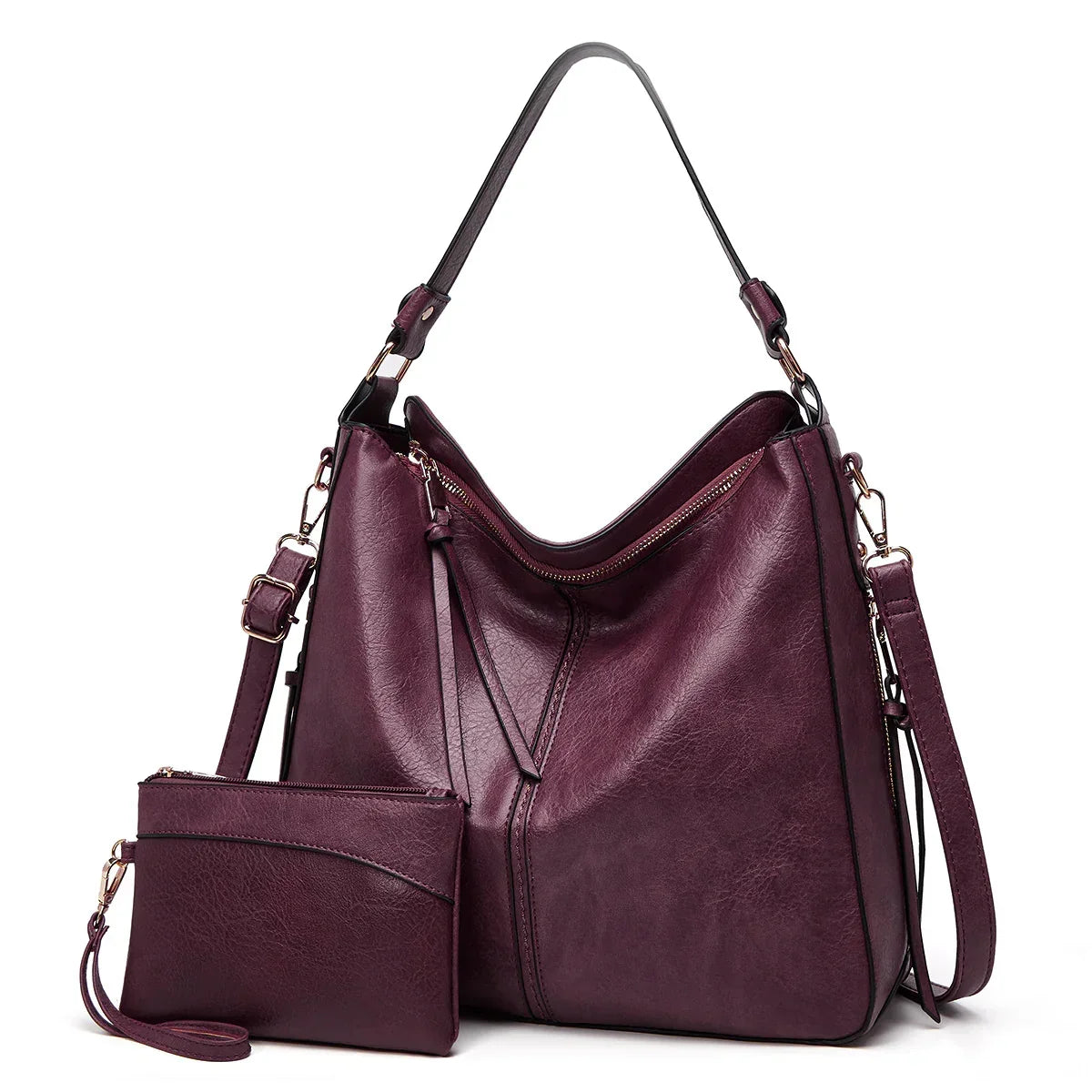Luxury Soft-Touch Hobo Anti-Theft Handbag + FREE Pouch Wallet