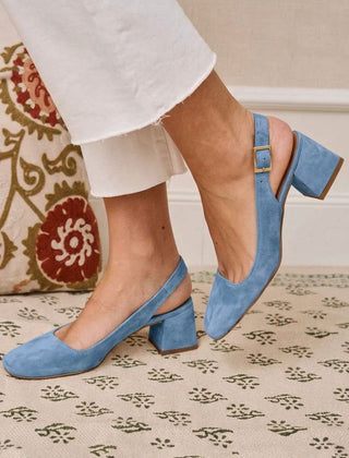 Essential Block Heel Slingbacks with Square Toe and Buckle