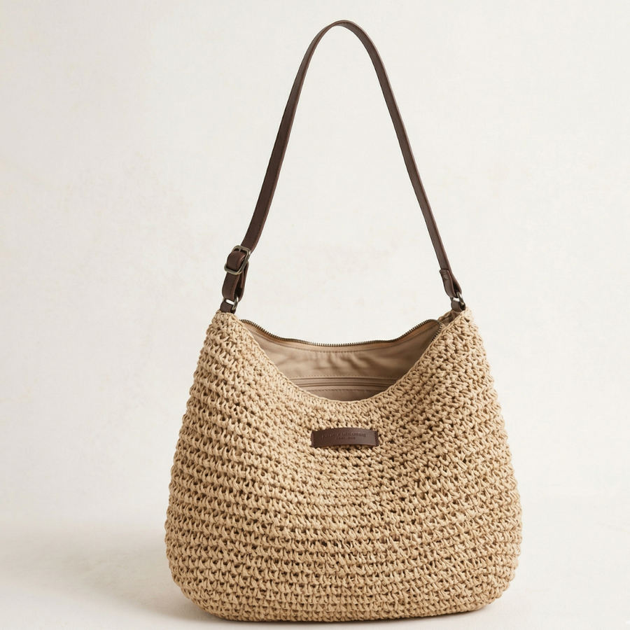 Cinzia | Elegant Woven Bag - Sand