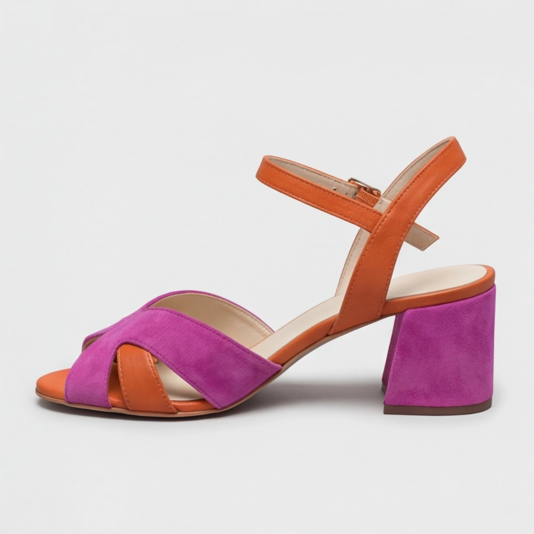 Amanda | Orthopaedic Colour Block Chunky Heels
