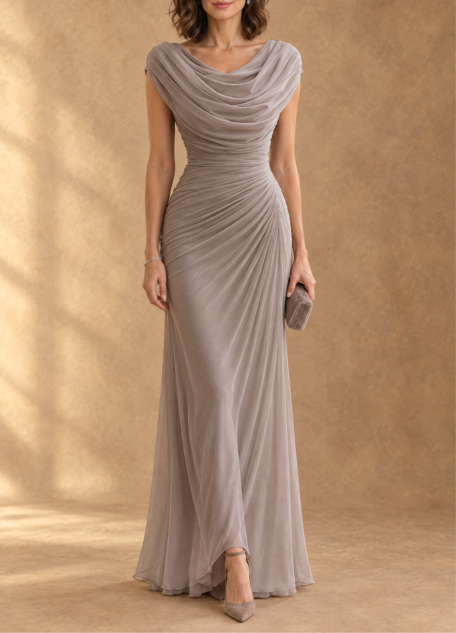Cynthia | Cowl Neck Draped Maxi Dress