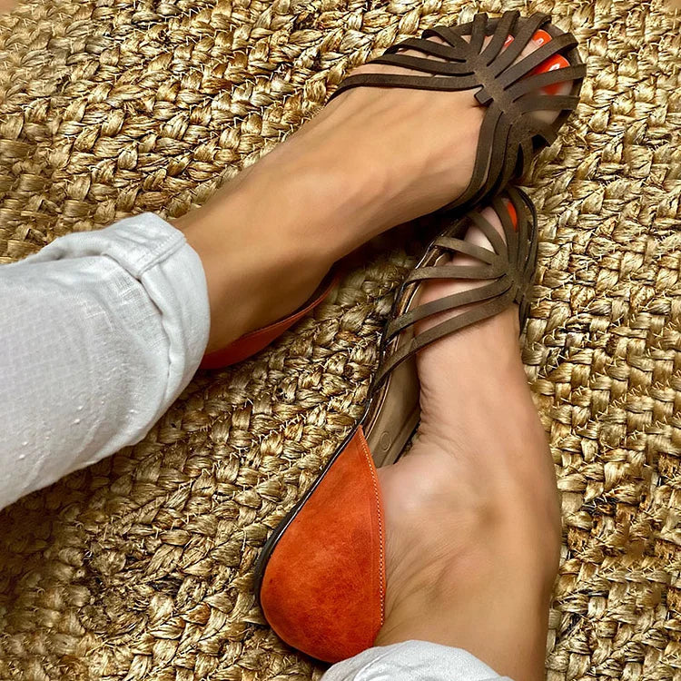 Colour Block Slip-On Ballerinas with Round Toe