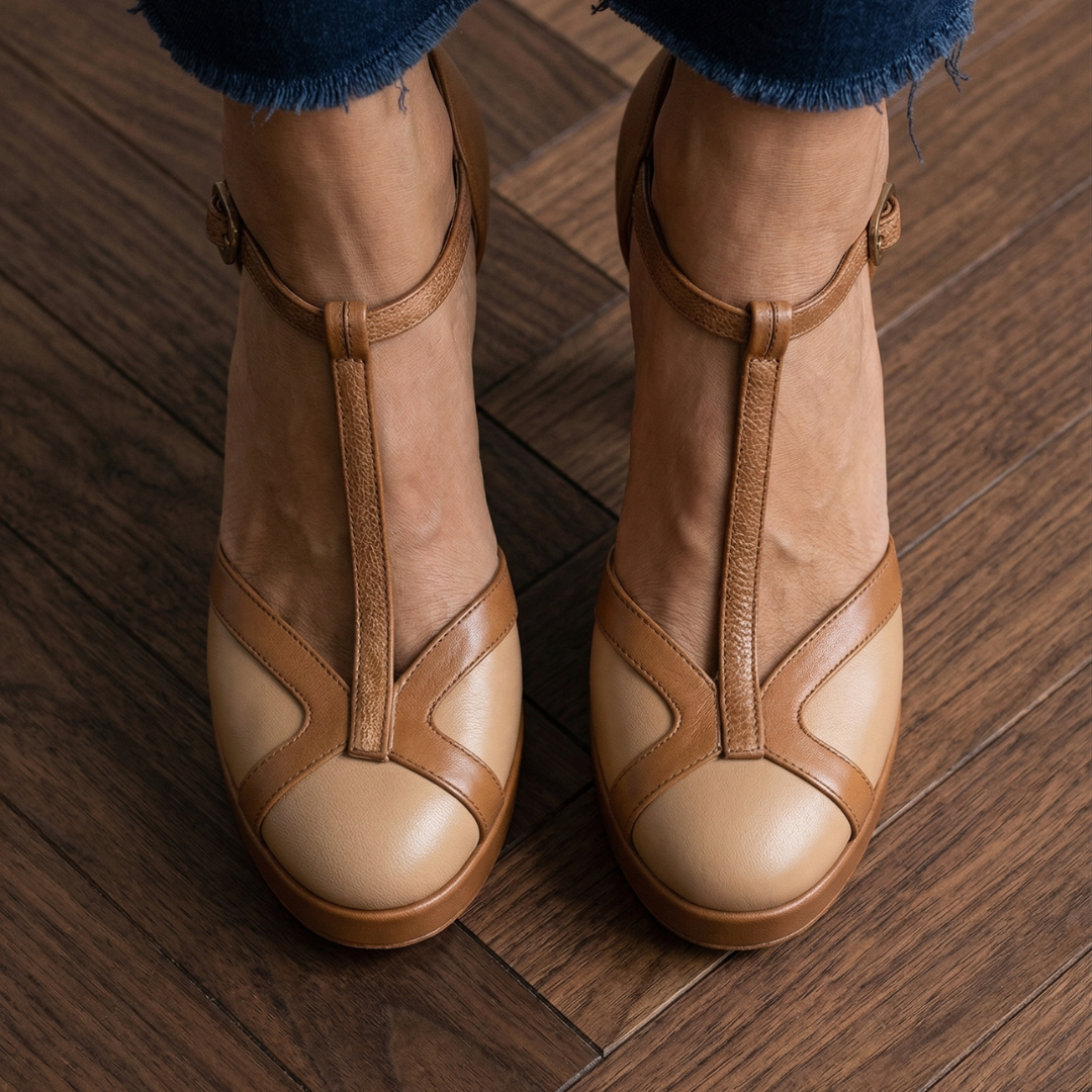 Nadia | Sophisticated Retro Closed Toe Heels