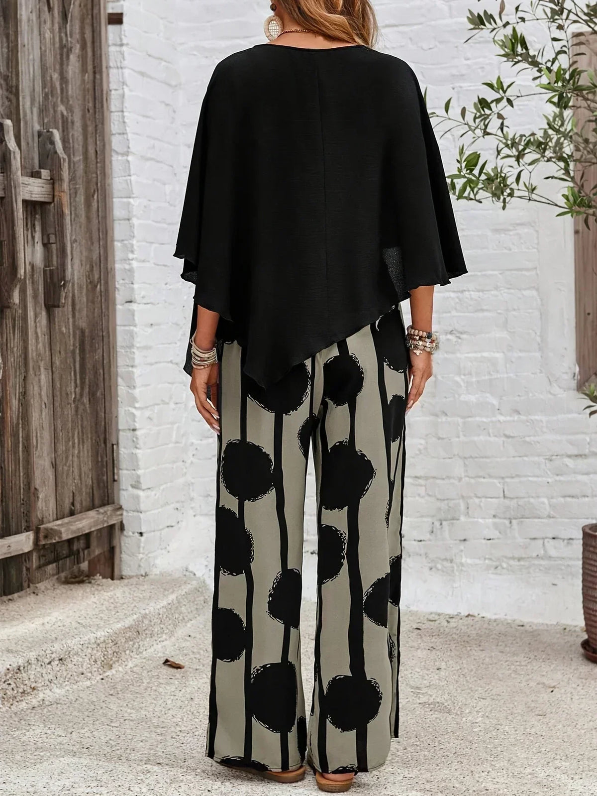 Valeriana™ | Asymmetrical Top and Boho Trousers Set