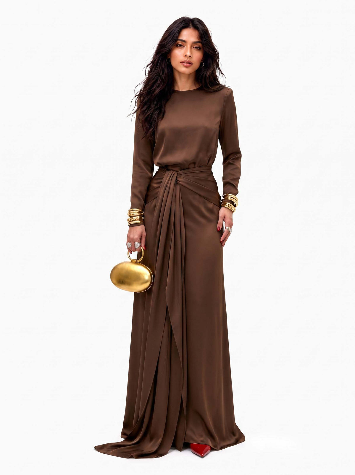Elegant Draped Maxi Dress