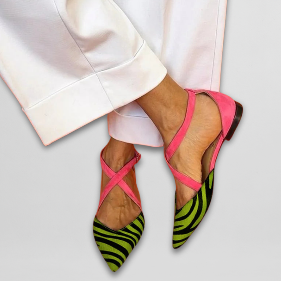 Fernanda Zebra Ballet Flats with Straps