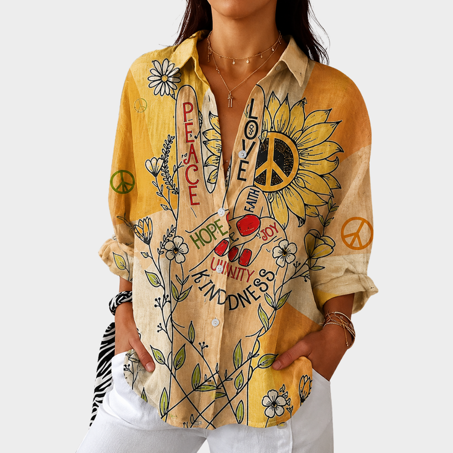Tania | Light and Colourful Blouse with Print