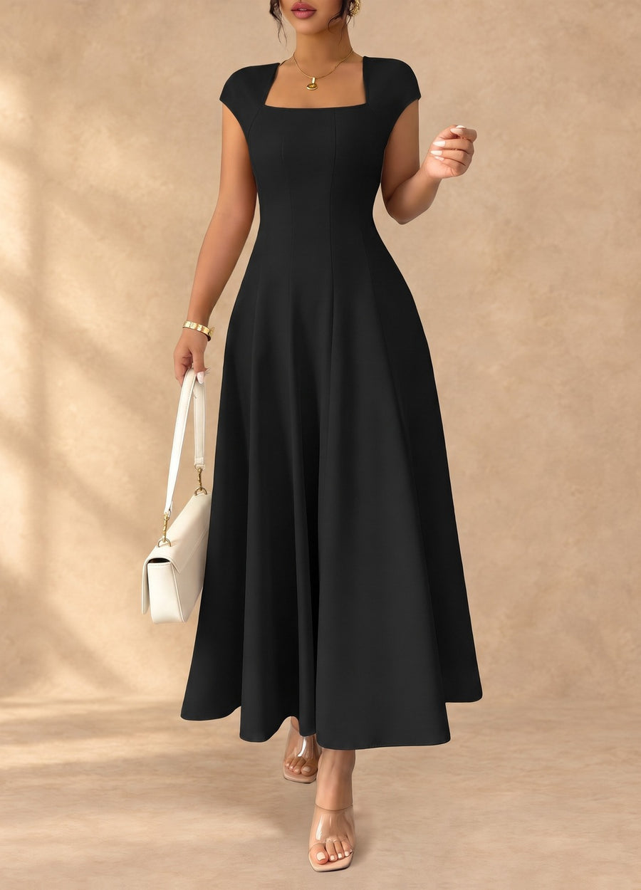 Alyssa | Square Neck A-Line Maxi Dress