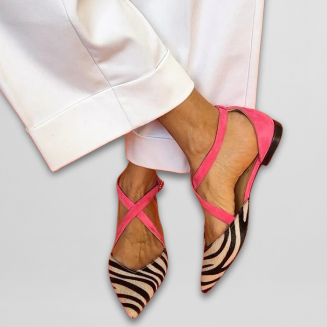 Fernanda Zebra Ballet Flats with Straps