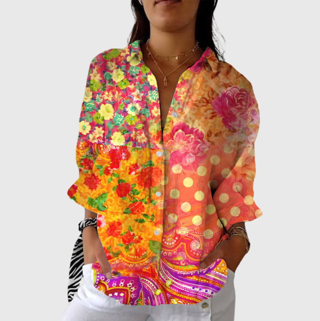 Cato lightweight blouse with print