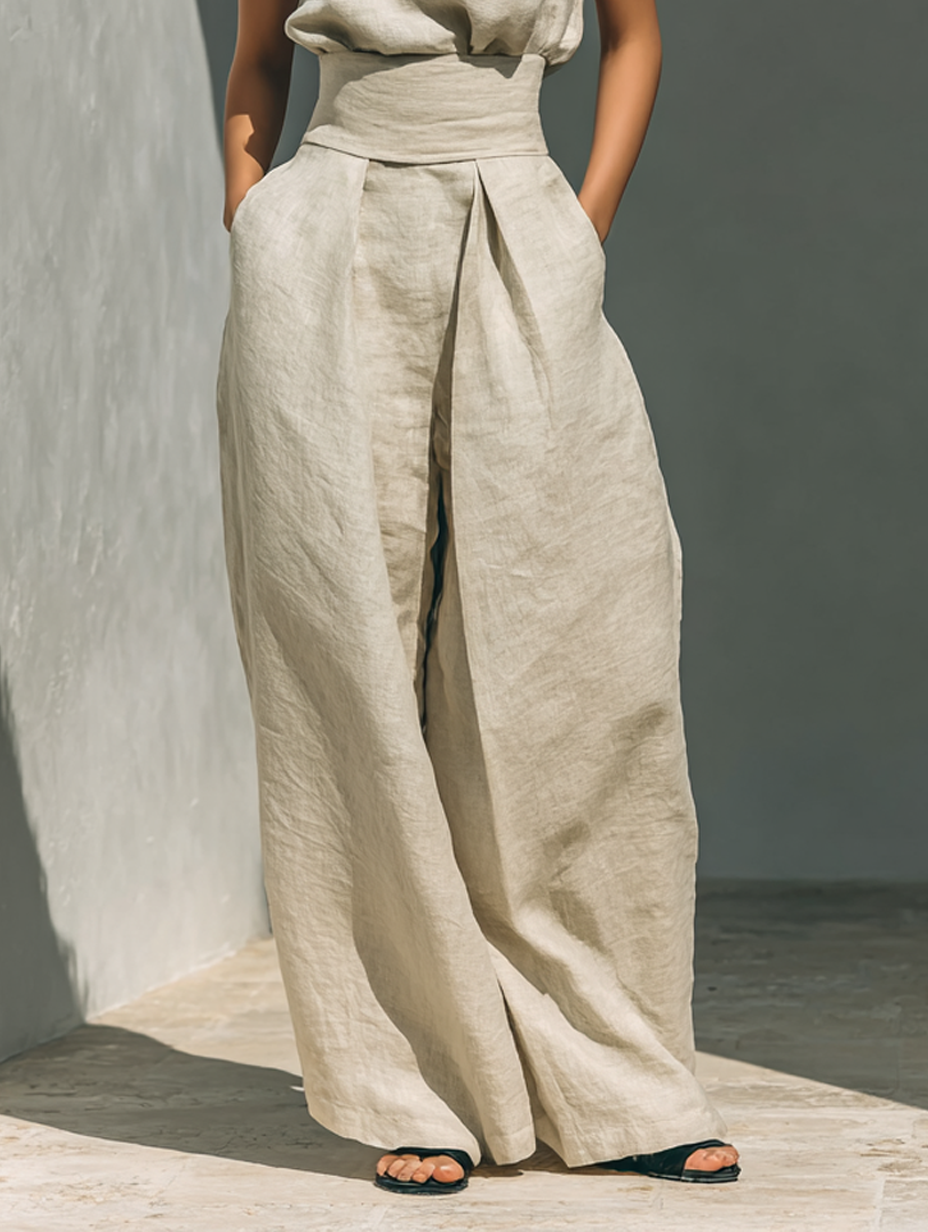 Venancia™ | Minimalist Top and Wide Leg Trousers Set