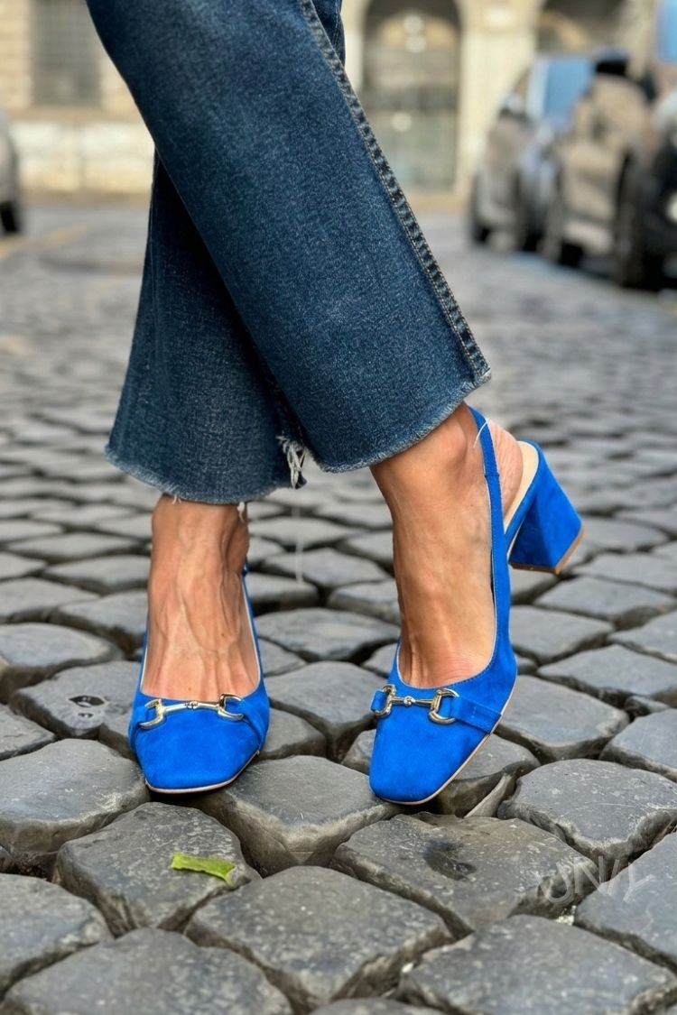 Olive Suede Block Heel Slingbacks